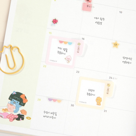 캐릭터 미니 인덱스형 점착메모지 파스텔 #3