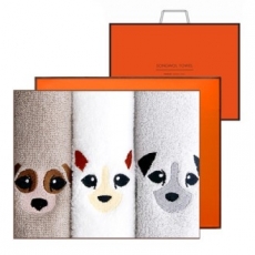 [송월타올]명절 럭키독 타올 150g 3매 선물세트(케이스 + 쇼핑백)