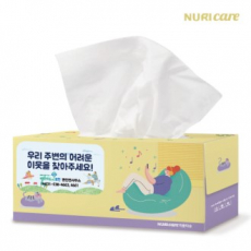고급 미용 티슈 150매 (스티커 부착) 각티슈