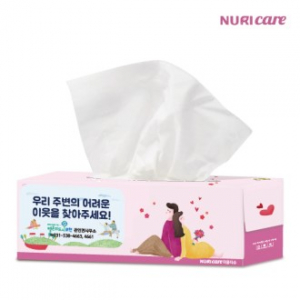 고급 미용 티슈 130매 (스티커 부착) 각티슈