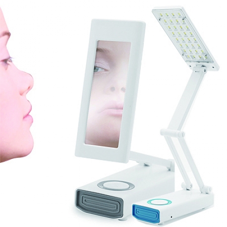 휴대용 LED조명 겸용 4단접이식 거울스탠드 #2