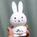 국산) 하얀 토끼 저금통 저금통 띠 저금통 백토끼 흰색 토끼