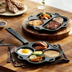 로이첸 탈부착 핸들 무쇠 주물 브런치팬3구,4구