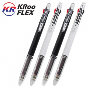 크루 플렉스 3색 볼펜(흑백) 0.7mm // 국산