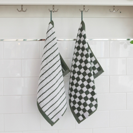 체스 앤 그리드 MJ 핸드타올 (뱀부 선염) 40x30cm #2