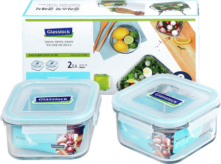 글라스락 내열강화 밀폐용기 (정) 490ml 2조 세트 #2