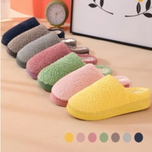 파스텔 겨울 남성 여성 털 실내화 사무실 거실화 매직 슬리퍼 베이직