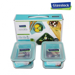 글라스락 내열 강화 밀폐용기 직 2개입 세트