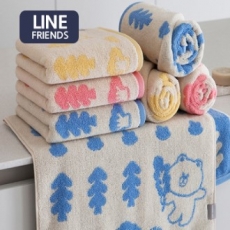 라인프렌즈 포레스트 선염 세면타올 40x80cm