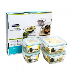 글라스락 (정) 혼합 4조 밀폐용기 (베이직)