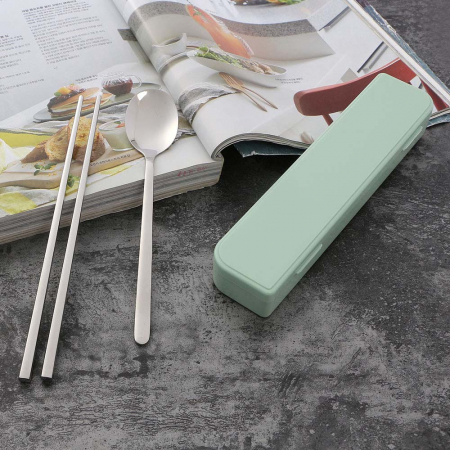 심플 휴대용 파스텔 수저세트 도시락 캠핑수저 젓가락 #3