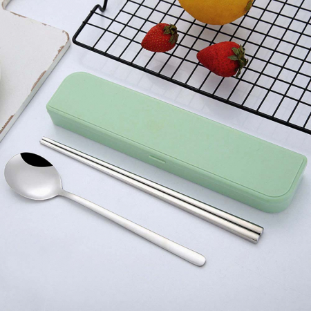 심플 휴대용 파스텔 수저세트 도시락 캠핑수저 젓가락 #2