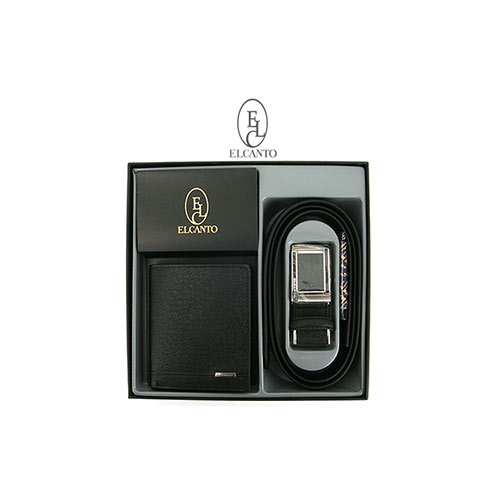 엘칸토 남성용 소가죽 중지갑 벨트 세트 #2