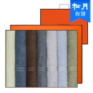 [송월타올]데일리 호텔 수건 데이라인 7매 선물세트 + 쇼핑백 기념수건