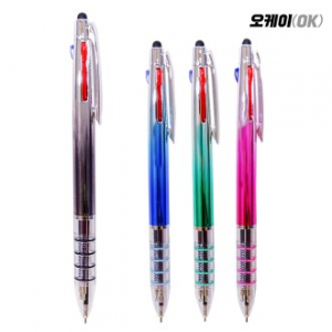 OK 4링 UV3색  크리스탈 터치 클립펜