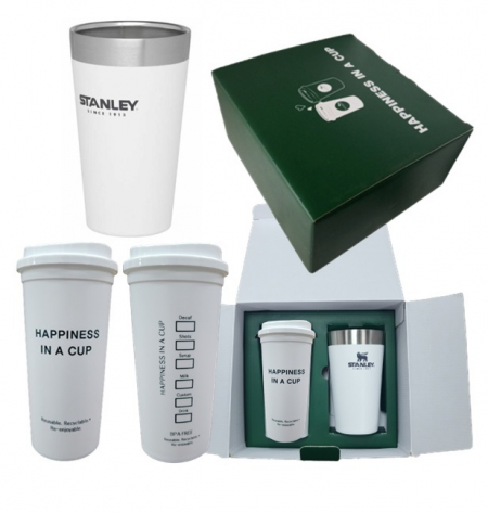 스탠리 어드벤처 스태킹 진공 파인트컵 473ml 화이트 해피니스 리유저블 핫컵 콜드컵 텀블러 선물세트 #2