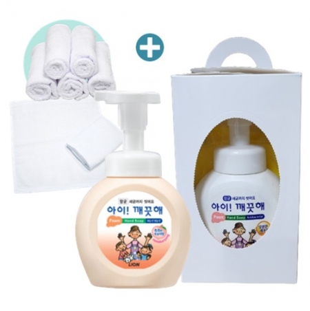 아이깨끗해 핸드워시1P 복숭아향 + 핸드타울1P 화이트손잡이 선물세트 #2