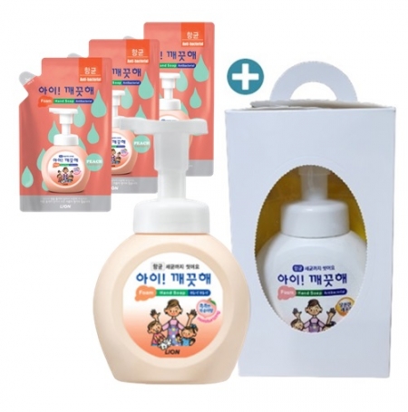 아이깨끗해 핸드워시1P 복숭아향 + 리필200ml 1P 화이트손잡이 선물세트 #2