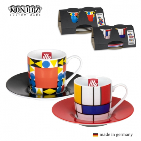 독일 코니츠 머그컵 인쇄 바우하우스 몬드리안 에스프레소 2pc 2종 #3