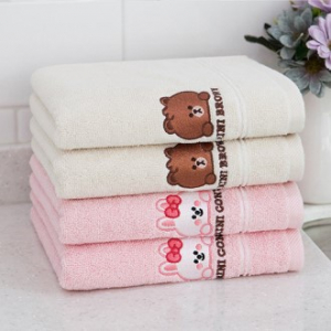 라인프렌즈 브라운앤코니 캐릭터 세면타올 1P 케이스 포함