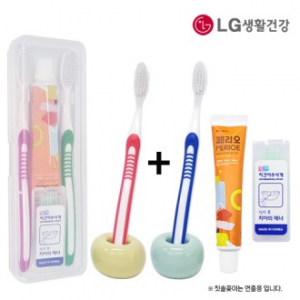 커플 326미세모+페리오+치간 칫솔 치약 세트