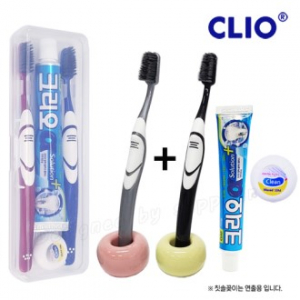 커플 클리오 퍼펙션+크리오 치약+치실 칫솔 치약 세트