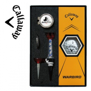 캘러웨이 워버드 골프볼+칩볼마커 (2) +자석클럽 (실버) + 자석티 세트