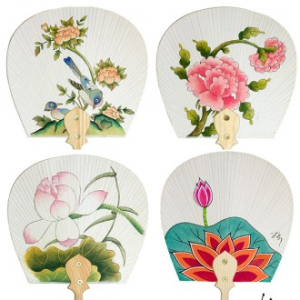 한지선 교육용 밑그림 부채 중형