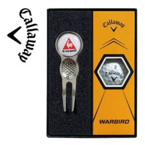 캘러웨이 워버드 골프볼+그린보수기 볼마커 (실버) 세트