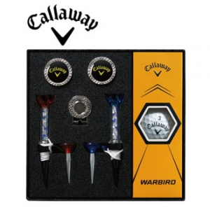 캘러웨이 워버드 골프볼+볼마커 (실버2) +자석클럽 (실버) + 자석티 (2) 세트