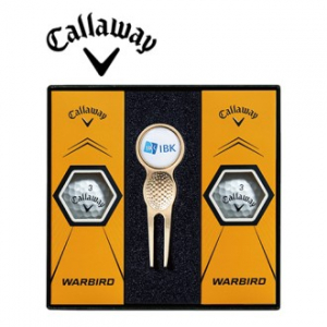 캘러웨이 워버드 골프볼 6구+그린보수기 볼마커 (골드) 세트