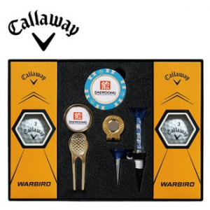캘러웨이 워버드 골프볼 6구+자석클립 (2) +그린보수기 볼마커 (골드) +자석클립 (골드) + 자석티 세트
