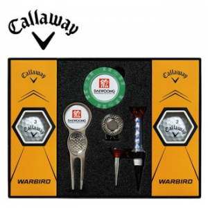 캘러웨이 워버드 골프볼 6구+칩볼마커 (2) +그린보수기 볼마커 (실버) +자석클립 (실버) + 자석티 세트
