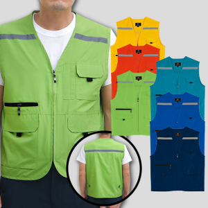 스텝 야광 반사 띠 조끼 M-3XL, 남자 여자 조끼