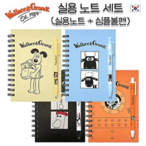 [월레스와 그로밋] INC실용노트 세트 (실용노트+심플볼펜)