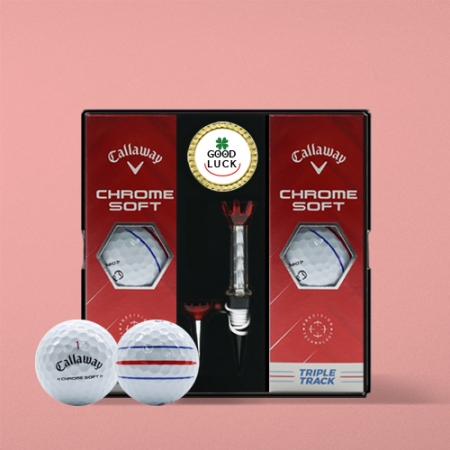 캘러웨이 크롬소프트 트리플 트랙 6구 볼마커 자석티 세트 (3pc) 캘러웨이 선물세트 #2