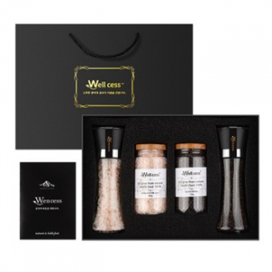 웰세스 WG-244 히말라야 핑크솔트 블랙페퍼 그라인더 선물세트