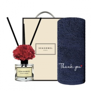 송월 시즈넬 선물세트 디퓨저 50ml 카네이션+ [송월타올] 땡큐 190g
