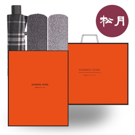 송월 프리미엄 O.G 우산& 타올 3매 세트5 (SWU 3단 체크 우산 1P+SWU 빌라 타올 150G 30수 2P) #2
