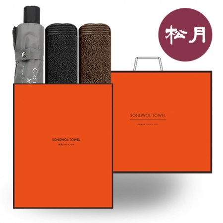 송월 프리미엄 O.G 우산& 타올 3매 세트3 (CM 3단 폰지 우산 1P+SWU 옴므190G 30수 타올 2P) #2