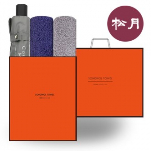 송월 프리미엄 O.G 우산& 타올 3매 세트2 (CM 3단 폰지 우산 1P+SWU 플레르 40수 타올 2P)