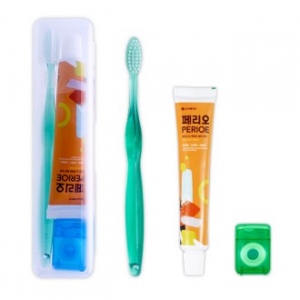 여행용칫솔치약세트 3호(페리오치약+국산미세모칫솔+치실)