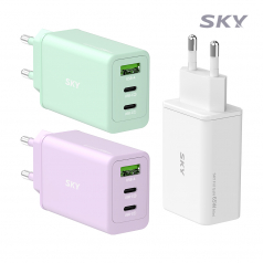 스카이필 SKY-GaN65Y GaN 미니 3포트 멀티 초고속충전기 65W