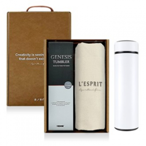 레스쁘리 고급 텀블러 세트 BBB (솔리드 에코백 + 제네시스 텀블러 500ml)