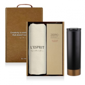 레스쁘리 고급 텀블러 세트 ZZ (솔리드 에코백 + 벅스로얄 텀블러 450ml)