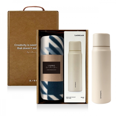 레스쁘리 고급 세트AAAA (무릎담요 + 보온병 (락앤락 마망컵 505ml) ) #2