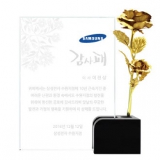 KC494 모던오피스 골드플라워 크리스탈 상패 1