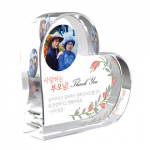 KC438 모던오피스 심플 리틀 하트 크리스탈 상패 3