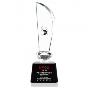 KC357 모던오피스 블랙& 화이트 크리스탈 트로피 2