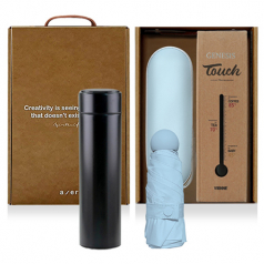 레스쁘리 고급 세트 SSS (마카롱 우산 + 제네시스 터치 온도계 텀블러 500ml)